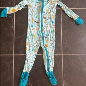 Little Sleepies Blue Birthday Zip-Up Footie (2T)